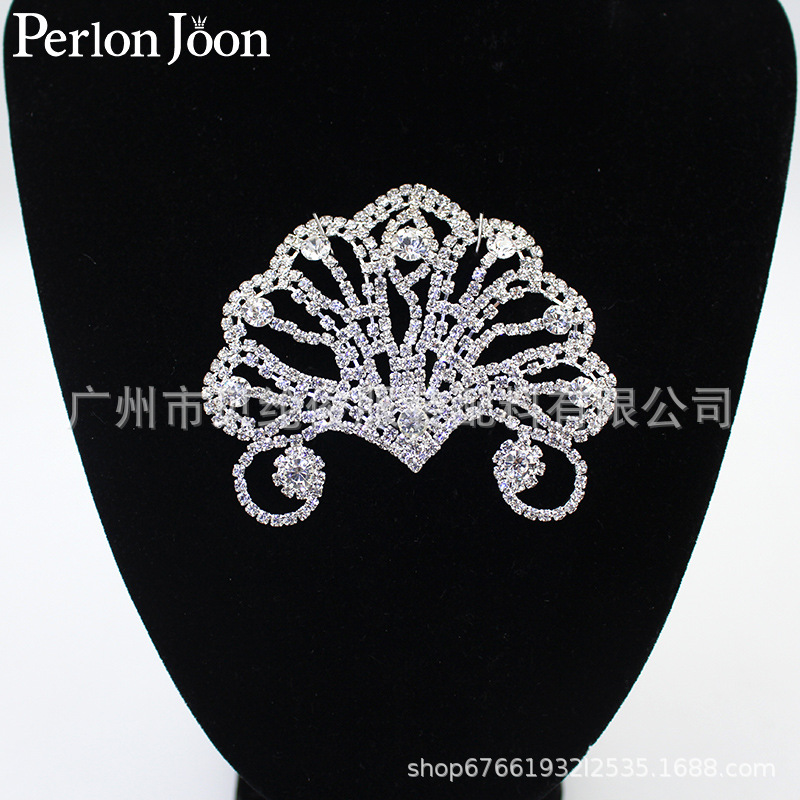 Foreign Trade Half Round Flower Shape Rhine Stone Sticker Crystal Bridal Veil Decoration Wedding Dress Accessories