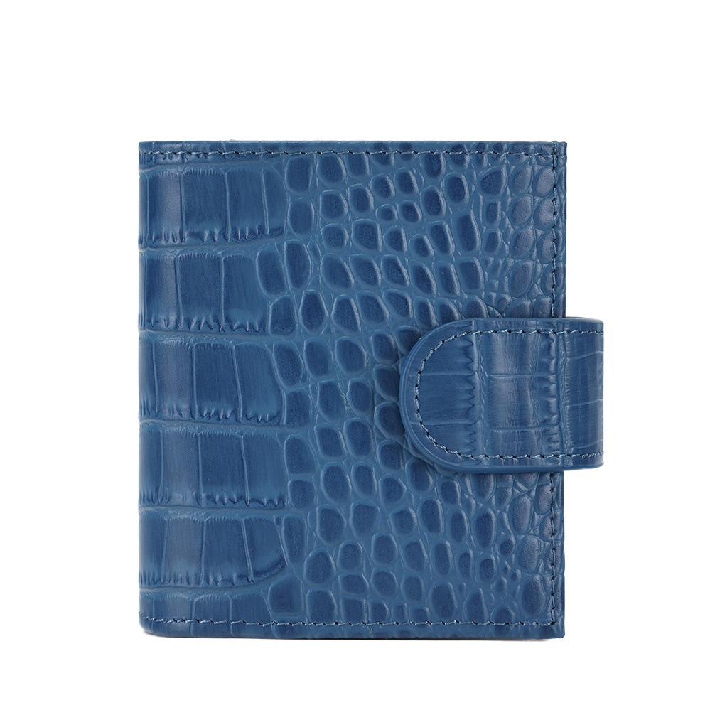 Cross-border New Macaron Hand-held Ledger Crocodile Pattern Multicolor Laptop Men's and Women's Wallet Genuine Leather Loose-leaf