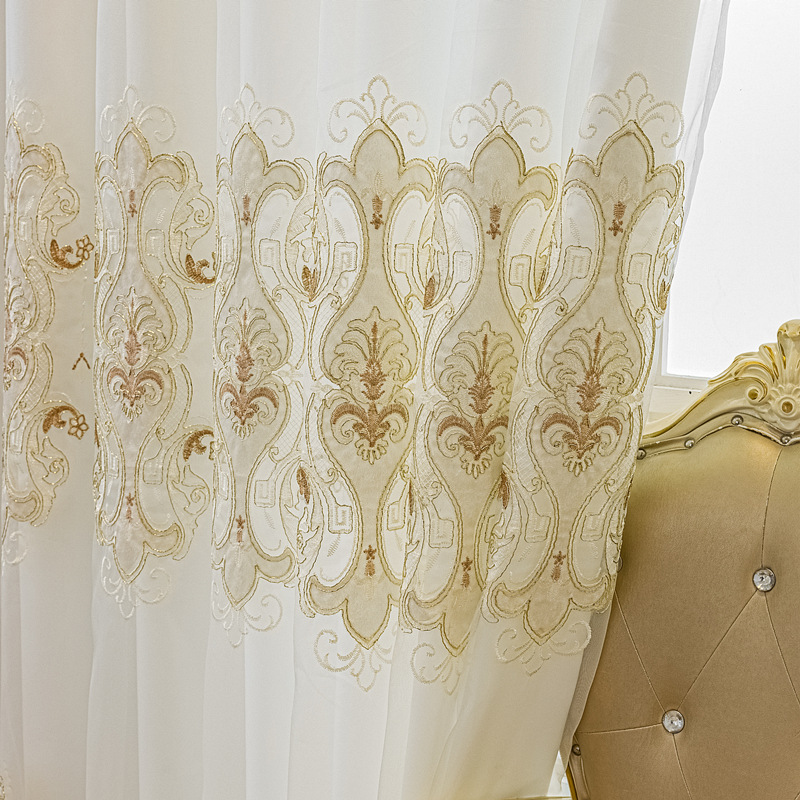 Picture of Jane European Embroidered Double-layer Gauze Integrated Finished Product Light-transmitting and Opaque Curtains Living Room Bedroom Balcony Sun Protection Gauze Curtains