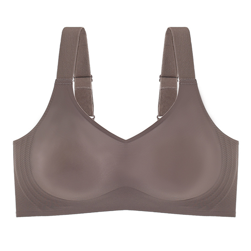 Picture of Latex 3D Jelly Soft Support Push-up Underwear Women's Traceless One-piece Non-steel Ring Adjustable Sports Thin Bra