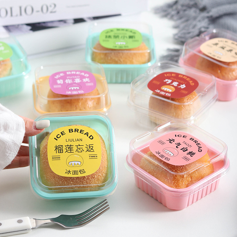 Internet Red Ice Bread Packaging Box Disposable Baking Single Pack Banji Snow Mei Niang Mu Si Cake Transparent Packaging Box