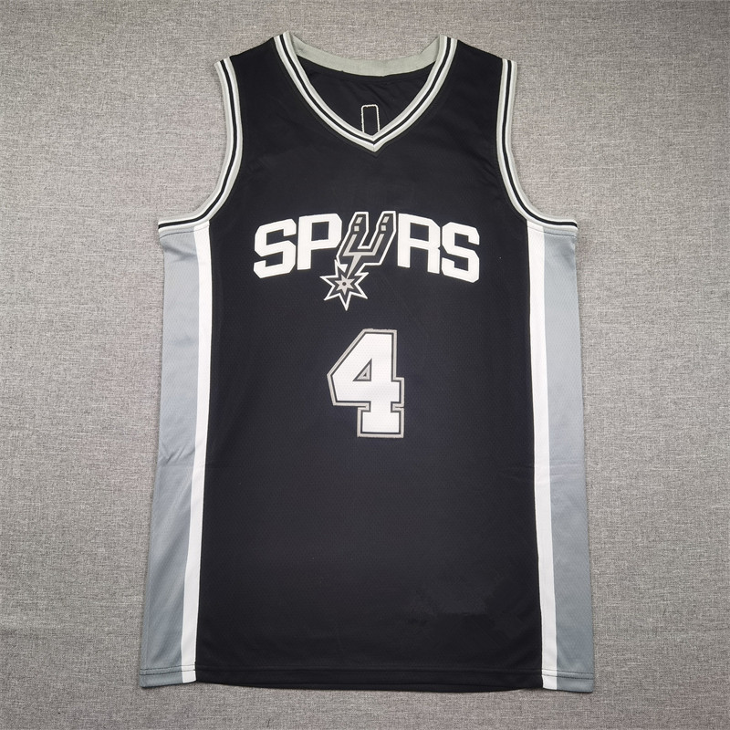 Foreign Trade Cross-border Supply Wholesale Spurs 4# Fox Embroidered Jersey Basketball Suit Adult New Casual Breathable