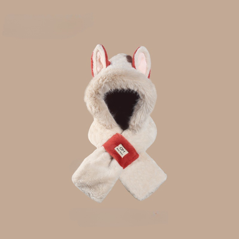 Picture of Winter New Fire Fox Plush Hat Scarf Women's Gloves One Three-piece Set Student Cold-proof Warm Thickened