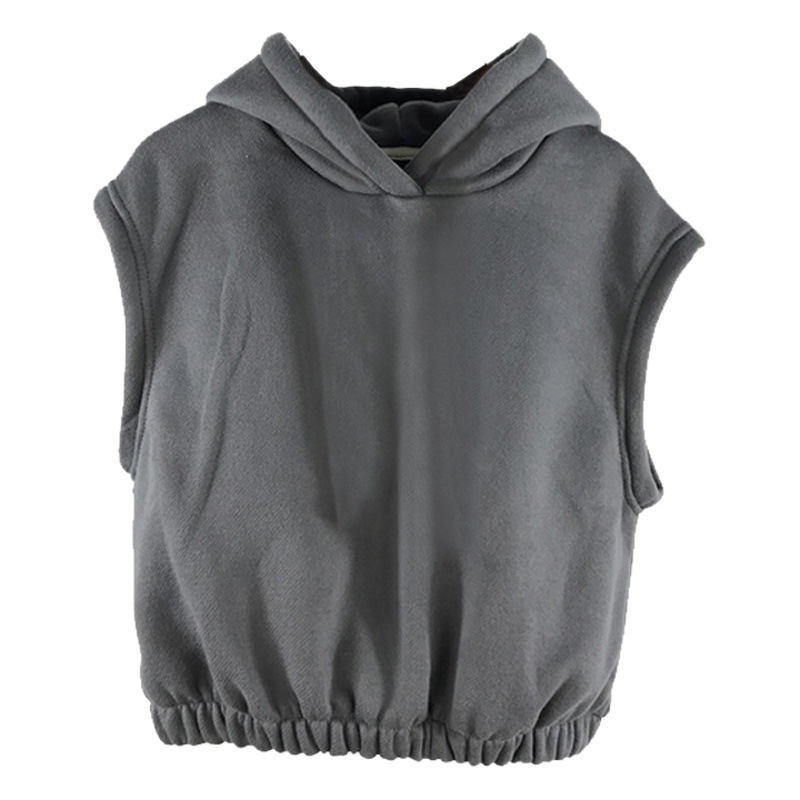 Picture of Boys and Girls Korean style autumn and winter children's vest children's thickened fleece-lined vest casual hooded fleece pullover top