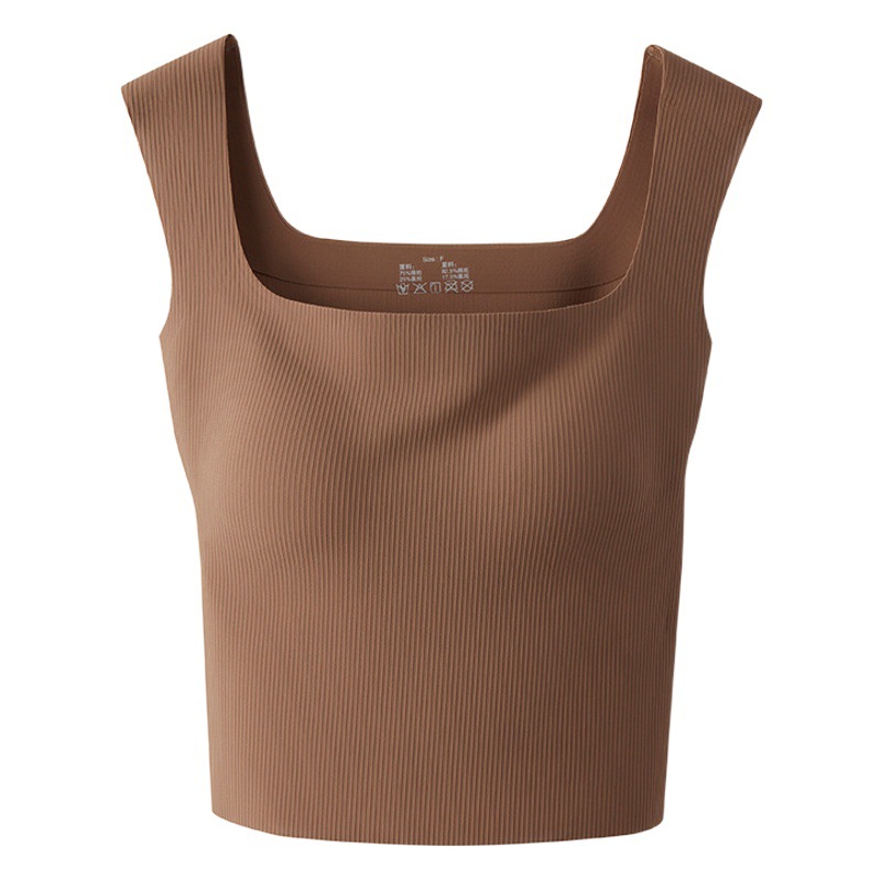 Cerotich Versatile Wide-Shoulder Tank Top with Chest Pads for Women, Suitable for Summer Outerwear or as an Inner Layer, Short Off-Shoulder Top