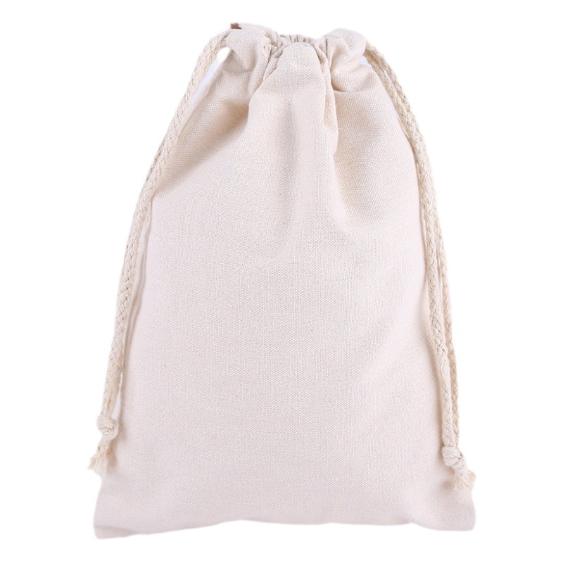 Blank spot packaging storage bag cotton drawstring pocket creative canvas drawstring pocket custom printable logo