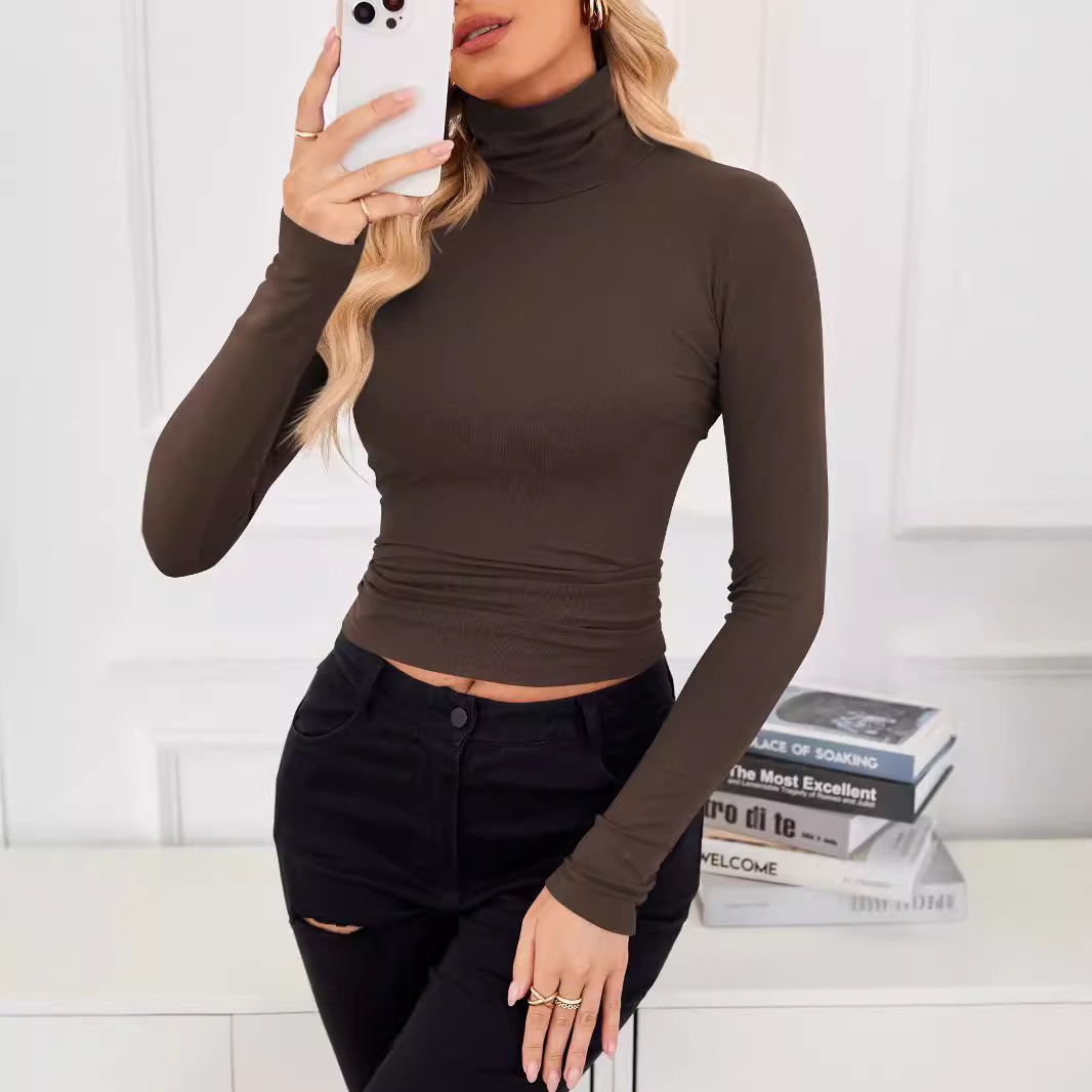 Picture of European and American Cross-border Women's 2024 New TK Amazon Premium Y2K Slim-fit Fashion Pure Desire High Collar Base