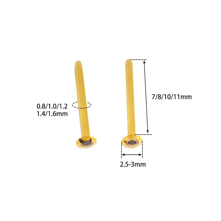 Picture of 0.8-1.6mm diameter 7-11mm length lead-free color candy color glass ear nail ear bone nail nose nail