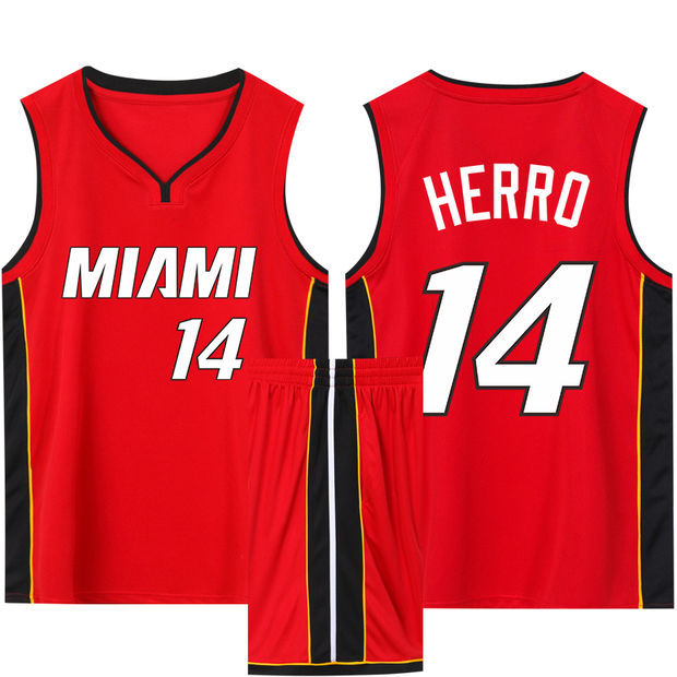 Picture of Heat Wade No.3 Jersey New Season Basketball Uniform Competition Training Team Uniform Set Printing Number