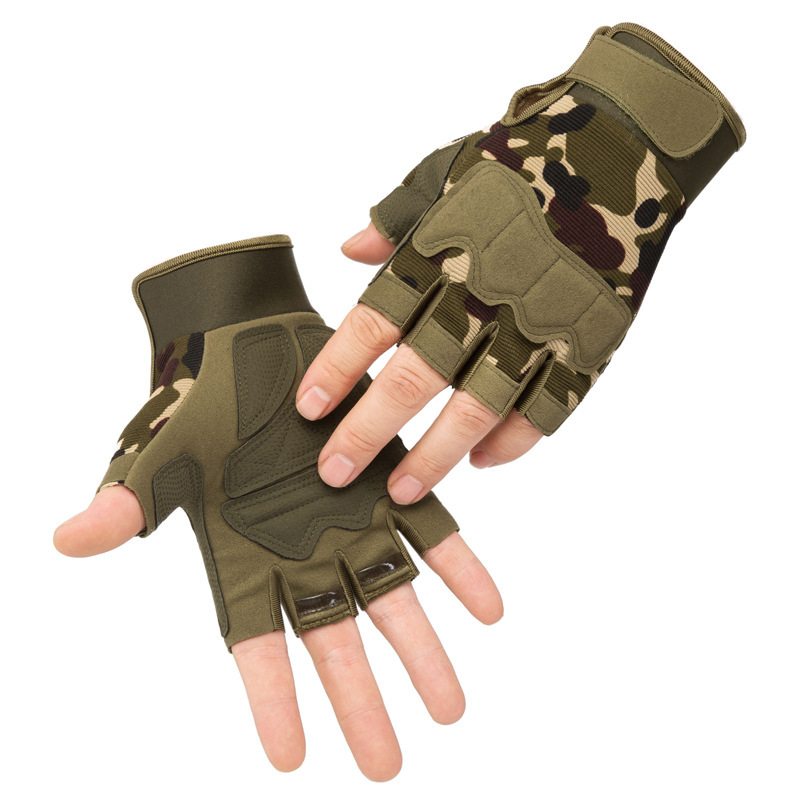 Men Women Outdoor Sports Climbing Protective Fishing Gloves Breathable Cycling Fitness Tactical Half Finger Wholesale Non-Slip Wear