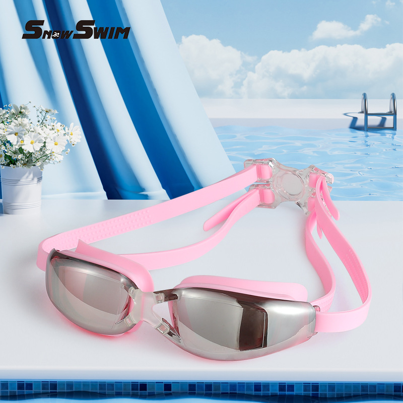 Picture of Cross-border foreign trade popular swimming goggles large frame electroplating myopia swimming glasses plain waterproof anti-fog HD adult swimming goggles