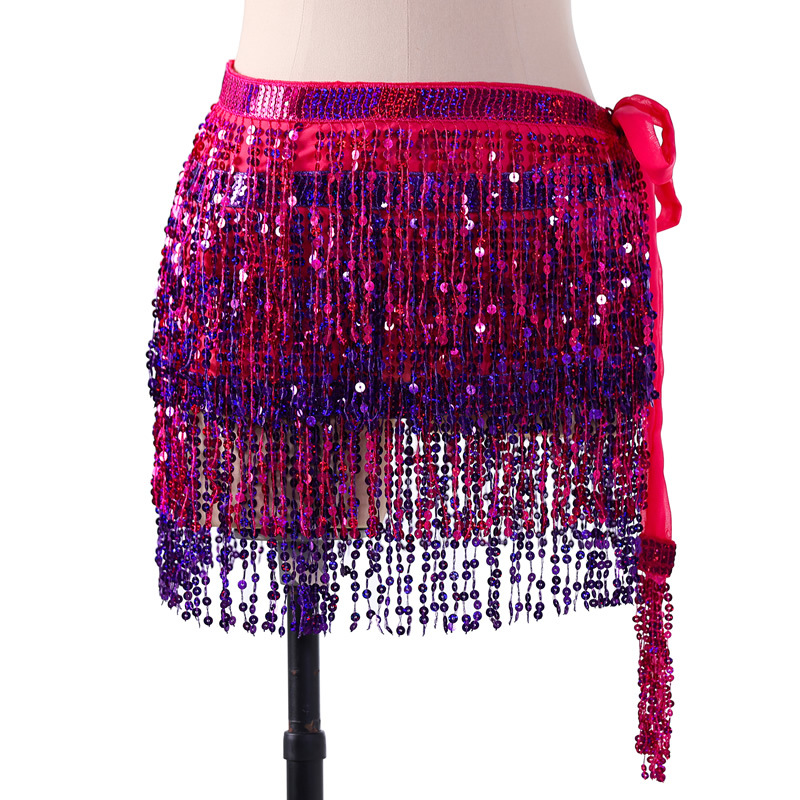Picture of New belly dance beads waist chain 4 sequins hip towel tassel waist belt dance performance can be a generation of hair