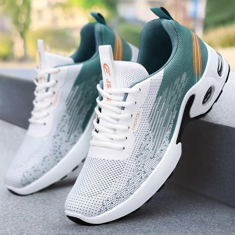 Shoes men's summer new flying woven air cushion shoes cross-border men's shoes wholesale casual shoes sneaker breathable running shoes