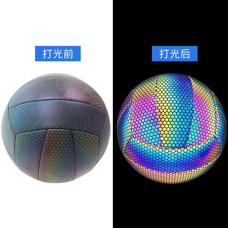 Picture of Reflective Volleyball Adult Student No.5 Ball Luminous Basketball Children's Training Competition Soft Leather Air Volleyball Spot Wholesale