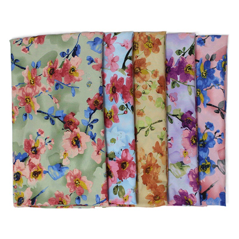 100D four-sided elastic printed fabric women's clothing dress shirt fabric cross-border direct supply European and American style polyester flower cloth