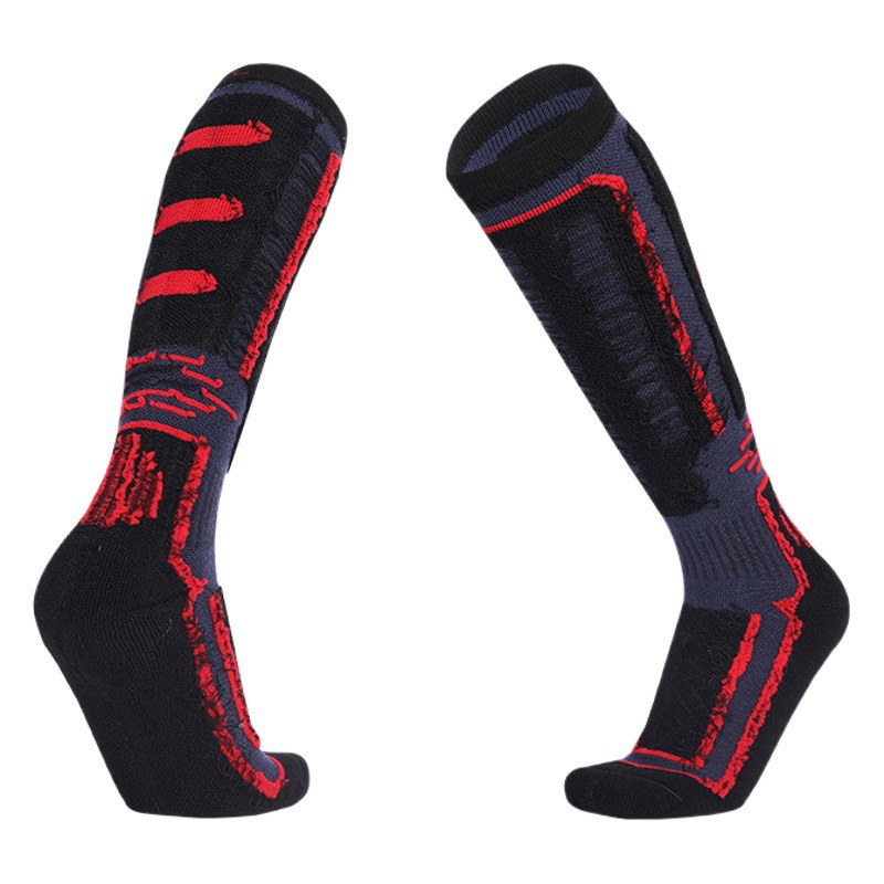 Two Wolf Ski Socks Thickened Merino Wool Socks Terry Bottom Long Warm Mid-Tube Men's Sports Socks