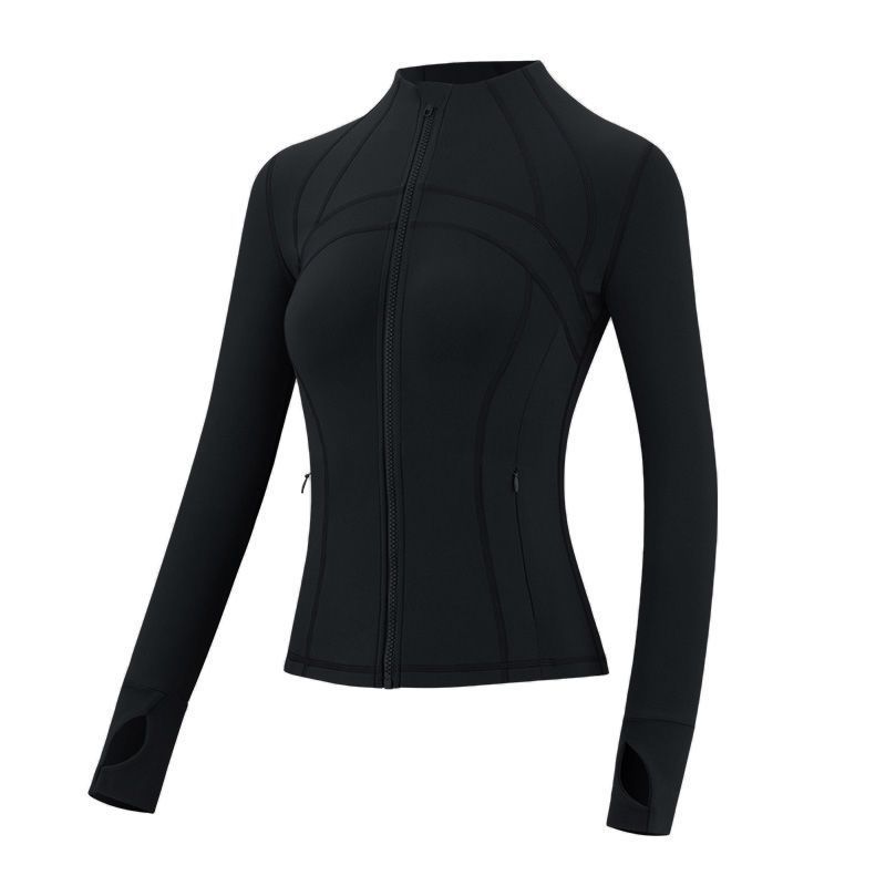 Picture of Summer running fitness yoga Jacket Women's zipper cardigan short sports jacket slim breathable long sleeve top