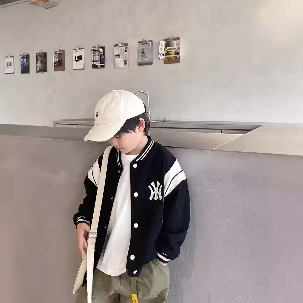 Picture of Children's Coat Boy's Baseball Suit Coat Autumn and Winter New 2024 Children's Middle and Big Children's Fashionable Brand Sports Jacket