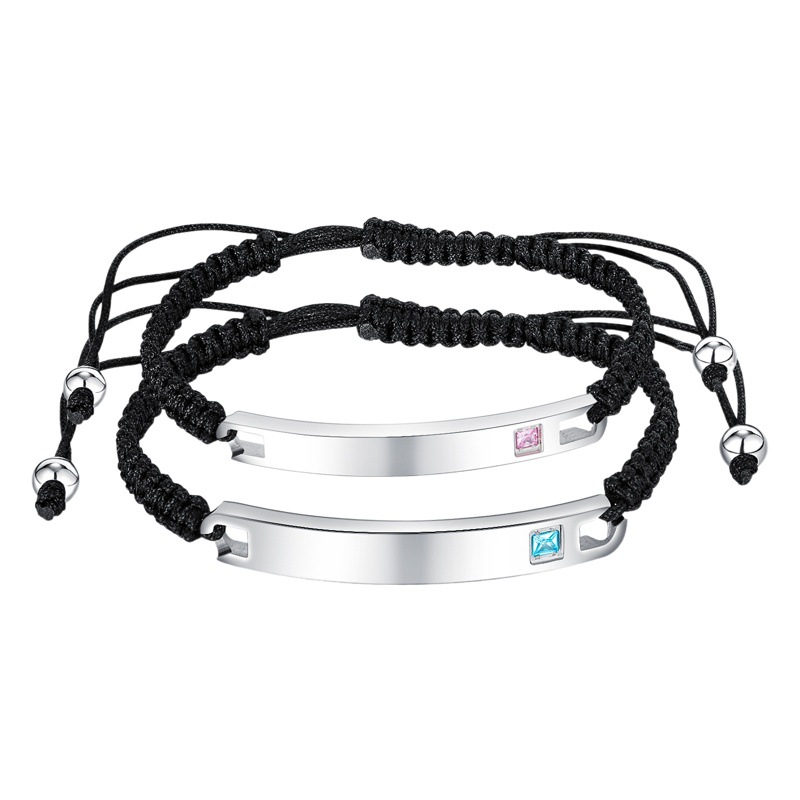 South Korea Accessories Jewelry Wholesale Simple Fashion Commuter Bracelet Personality Niche Titanium Steel Couple Bracelet Women Jewelry