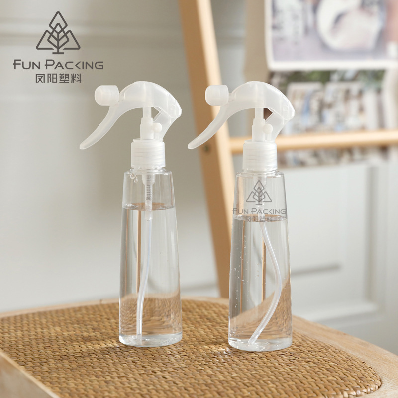 Picture of PET conical bottle 200ml rat pump spray bottle alcohol spray bottle transparent sub-packaging small watering can disinfectant bottle