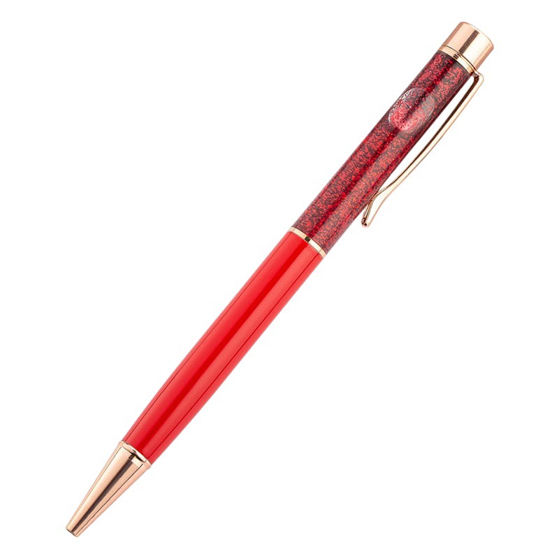 Gold powder quicksand ballpoint pen creative rotating black ballpoint pen wedding oil hourglass signature pen metal Pen Holder