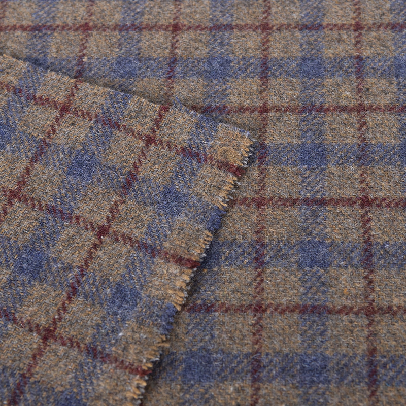 Picture of Wholesale 30 Wool Mark Plaid Fabric Wool Plaid Woolen Outwear Clothing Outwear Woolen Wool Polyester Fabric