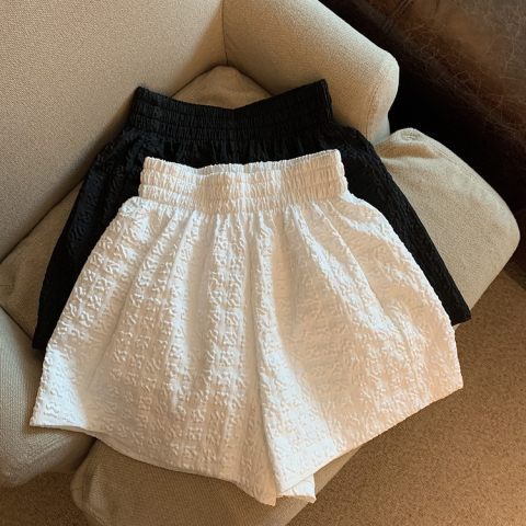 Wide leg flower bud casual elastic waist pants slimming loose pumpkin pants bloomers shorts female 2023 Summer ins
