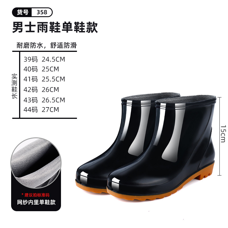 Picture of Men's High-Top Rain Boots with Durable, Non-Slip, and Wear-Resistant Mesh Soles, Suitable for Labor Protection at Construction Sites, Waterproof Long Boots