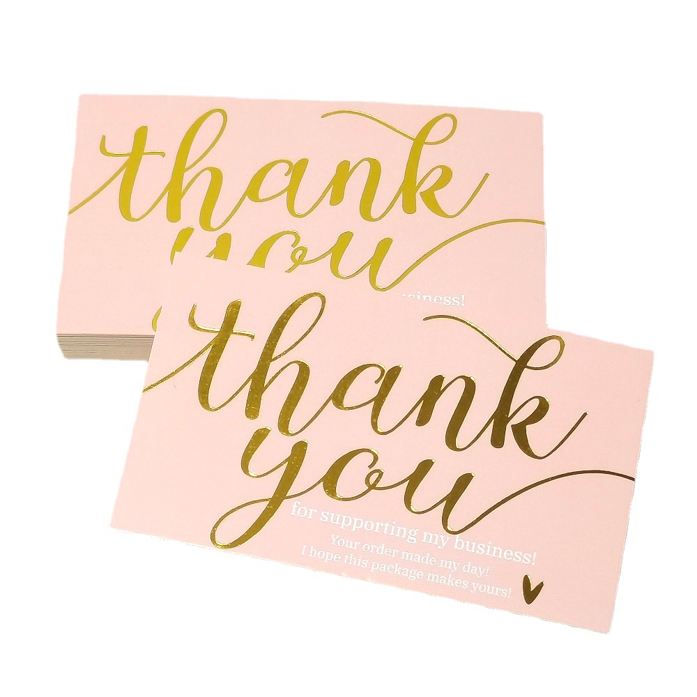 Picture of 30 sheets/Pack simple flower Thank You stamping card business card gift packaging decoration card English mini thank you card