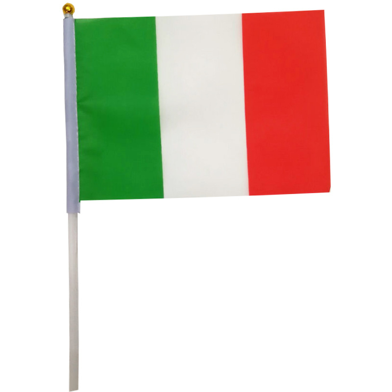 Picture of In-Stock Supply of Italian Flags 14*21cm Hand-Waving Flags No. 8 Polyester Silk Screen Printed Flags, Hot-Selling Cross-Border