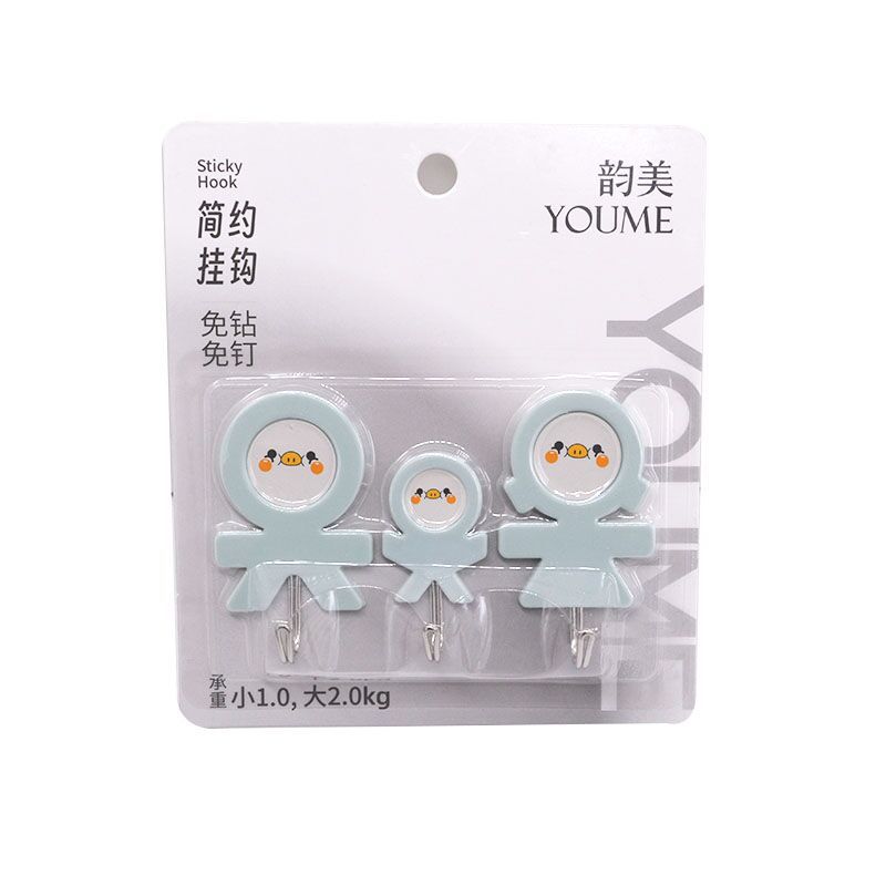 Picture of Sticky Hook Seamless Hook Strong Hook Bathroom Kitchen Tile Glass Nail-free Punch-free Adhesive Hanging Wall