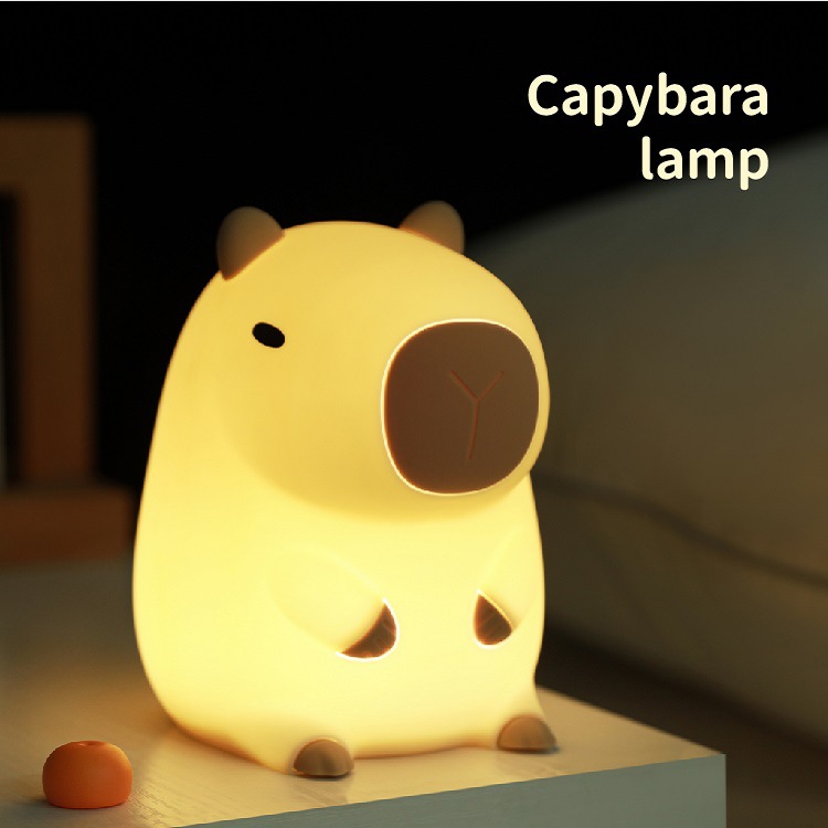 Cross-border Kabi Bala Silicone Night Light Rechargeable Dimming Water Guinea Pig Pat Light Capybara lamp