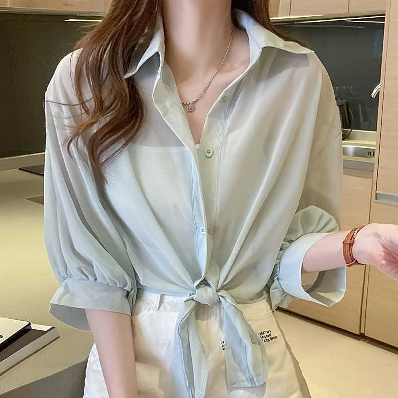 Picture of Chiffon Cardigan Top Coat Thin Summer Sling Skirt Outer Short Small Shawl Sunscreen Women's All-match
