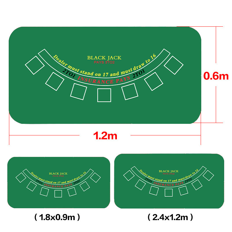 Picture of Texas Hold'Em Poker Table Mat Tablecloth Chip Poker Card Rubber Mat Round Square Tablecloth Mat Blackjack