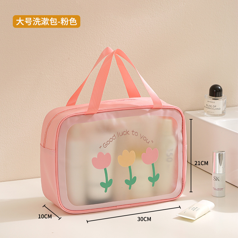 Picture of Waterproof Wash Bag Large Capacity Travel Cosmetic Storage Bag High-grade Sense Portable Transparent PVC Wash Bag for Women