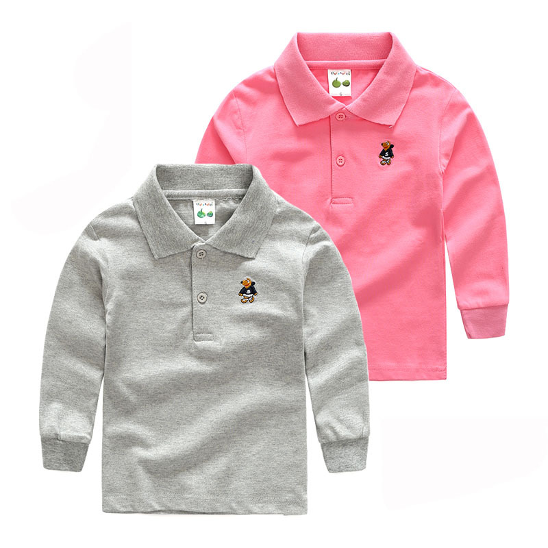 Picture of Children's long-sleeved polo kidsT-shirt 2025 spring and autumn pearl cotton cotton stretch breathable long-term goods
