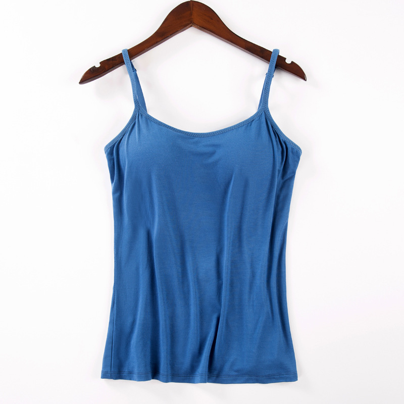 Picture of Modal Fixed Cup Camisole Women's Belt Chest Pad Thin Inner Small Strap Outer Wear Women's Undershirt Underwear