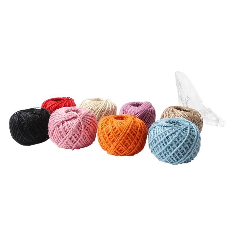 Factory Direct Supply of In-Stock Hemp Rope, Two-Strand 2mm, Multiple Specifications, Hand-Woven DIY Vintage Decorative Colorful Hemp Rope Binding