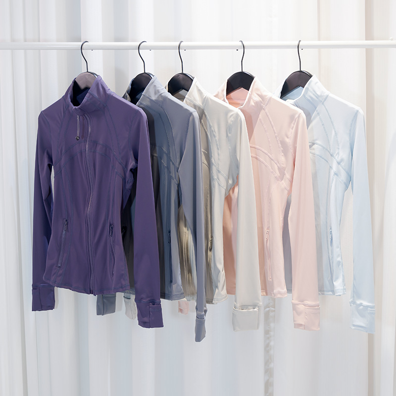 The Third Generation New Version of Mesh-Free Stand-Up Collar Jacket for Women's Casual Fitness Sports Slim Yoga Wear Soft Top