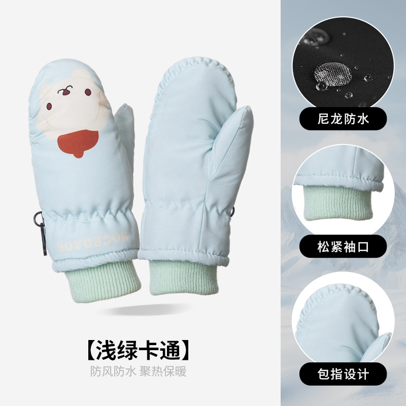 Picture of Cross-Border Outdoor Professional Sports Warm Gloves for Boys and Girls Aged 3-9 Years Old Fleece-Lined and Thickeneded Windproof Kidsren's Ski Gloves