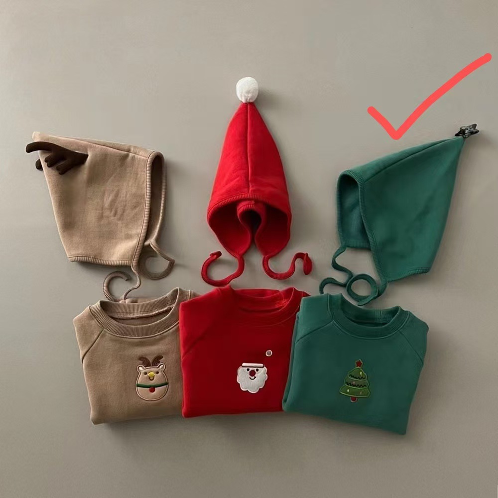 Picture of Korean-Style Baby Christmas Outfit for Autumn and Winter, Infant and Toddler One-Piece Fleece-Lined Thickened Romper for Warmth