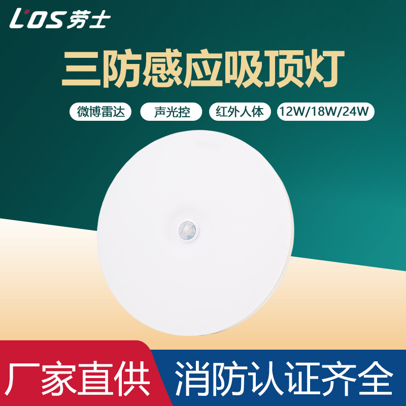 Picture of Roushi Led Three-Proof Ceiling Light Waterproof Bathroom Balcony Hallway Corridor Bathroom Sensor Light Energy-Saving