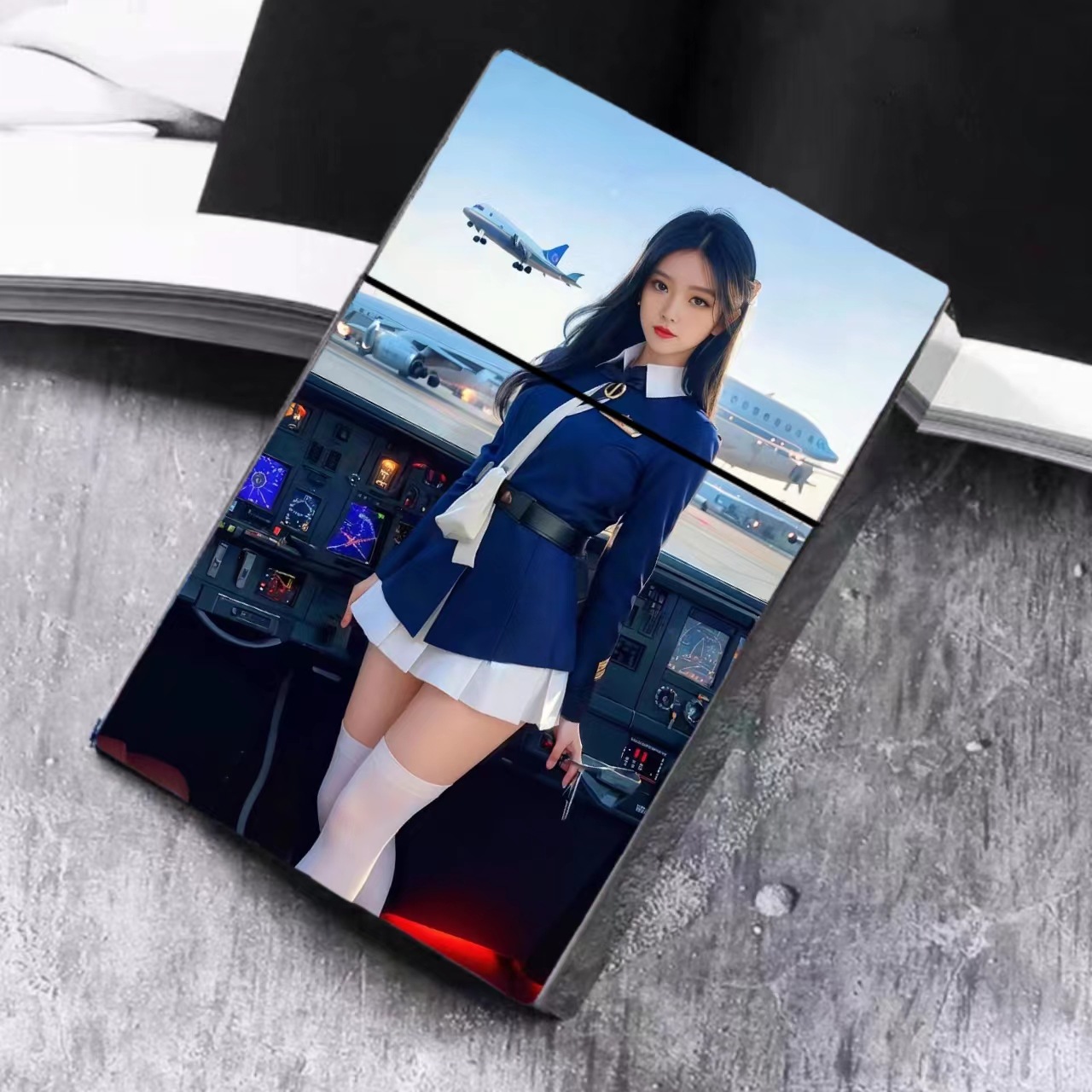 Picture of Cigarette case 20 thick sticks press automatically pop open beauty cigarette case card storage box holiday gifts