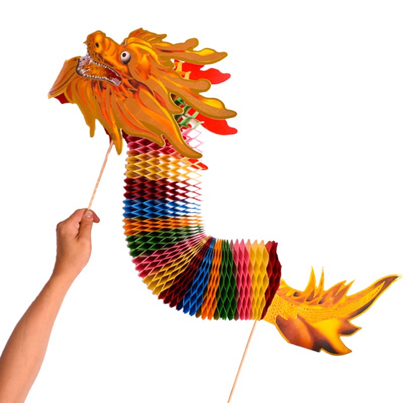 Wedding color dragon paper-cut dance Dragon Little Red Book photo props Dragon Boat Festival Dragon Chinese retro style shooting handheld props