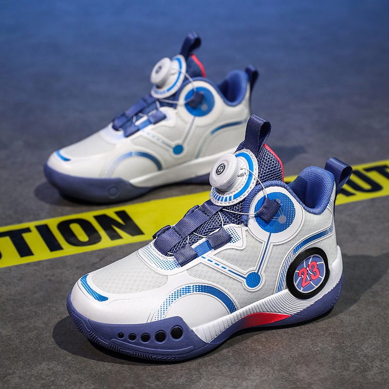 Wade Basketball Shoes Small Size Rotating Buckle High-top Mesh sneaker Practical Anti-slip Friction Sound Men's and Women's Sneakers