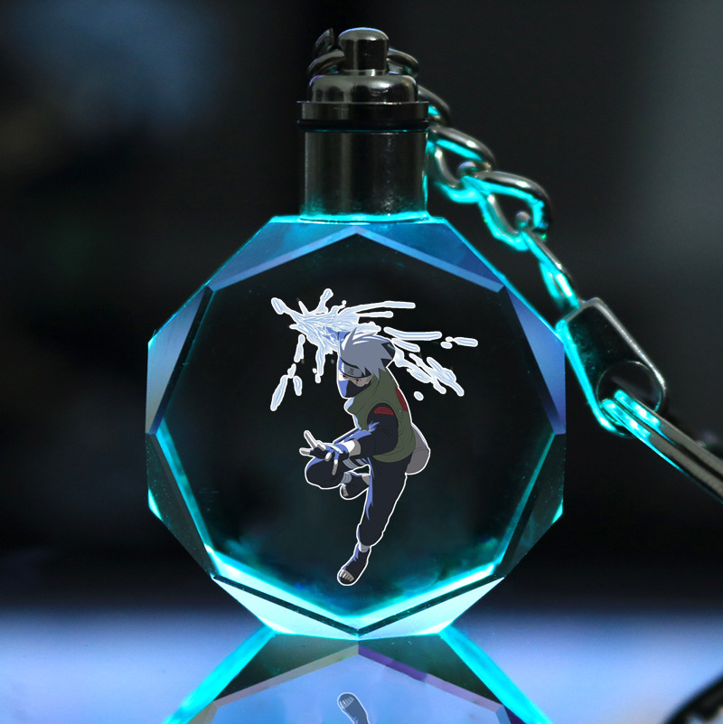 Picture of Naruto Peripheral Pendant Naruto Kakashi Sasuke I Ailuo Animation Luminous Crystal Keychain Wholesale