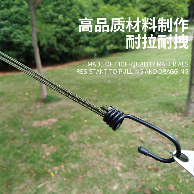 Outdoor Mini Binding Elastic Rope with Hook, Durable Rubber Canopy Tie, Tarpaulin Bungee Rope