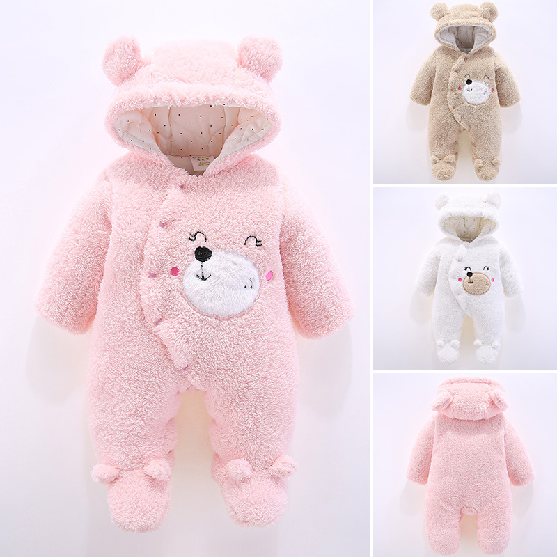 2025 Autumn and Winter Baby Jumpsuit Thickened Cotton Velvet Super Soft Climbing Suit for Newborn Winter