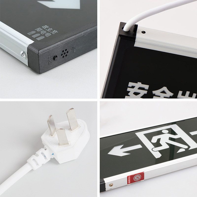 Picture of Safety exit sign with plug national standard led fire emergency light evacuation aisle sign light indicator sign