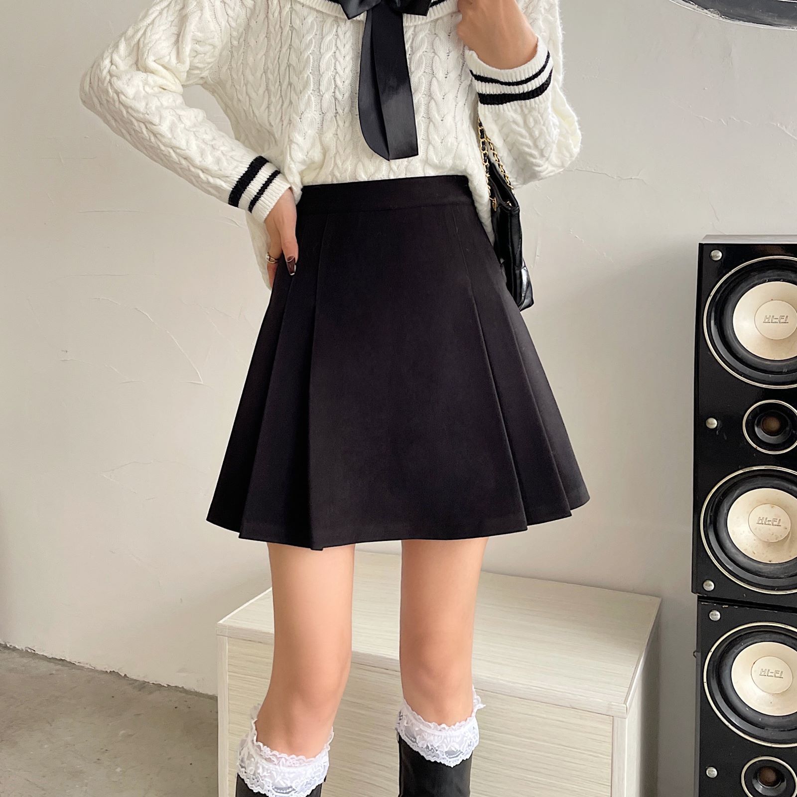 All-Match Slim High Waist Umbrella Skirt Large Swing Skirt A- Line Short Skirt Tight Waist Suit Summer Skirt Ponted Skirt New Arrival